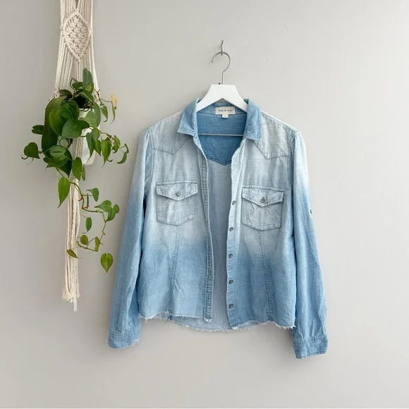 Cloth & Stone Raw Hem Corduroy Button Down Shirt - Picture 1 of 4